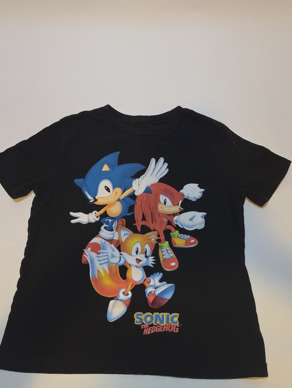 Old Navy Black Sonic the Hedgehog Graphic Tee with Blue, Red & Orange